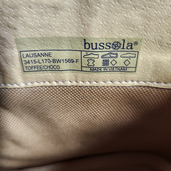 Bussola Italian 'Lausanne' Two-Tone Toffee Chocolate Leather Boots Womens 8.5 - Picture 12 of 13